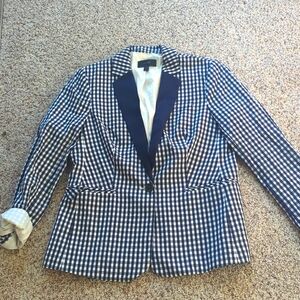 J Crew gingham tuxedo jacket size 8